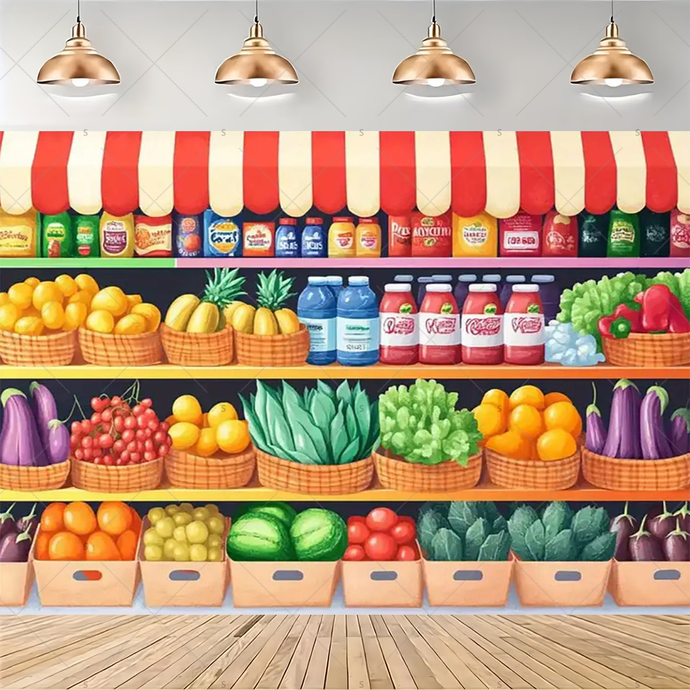 Colorful Supermarket Shelf Bac - Party Event Supply Store 리뷰 및 가격