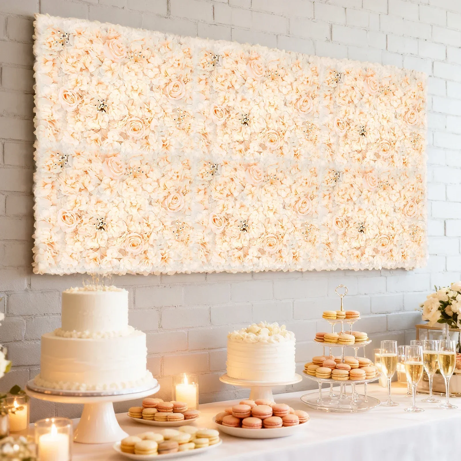 6 PCS 60*40cm Artificial Flowe - Flower Wall Panel 리뷰 및 가격