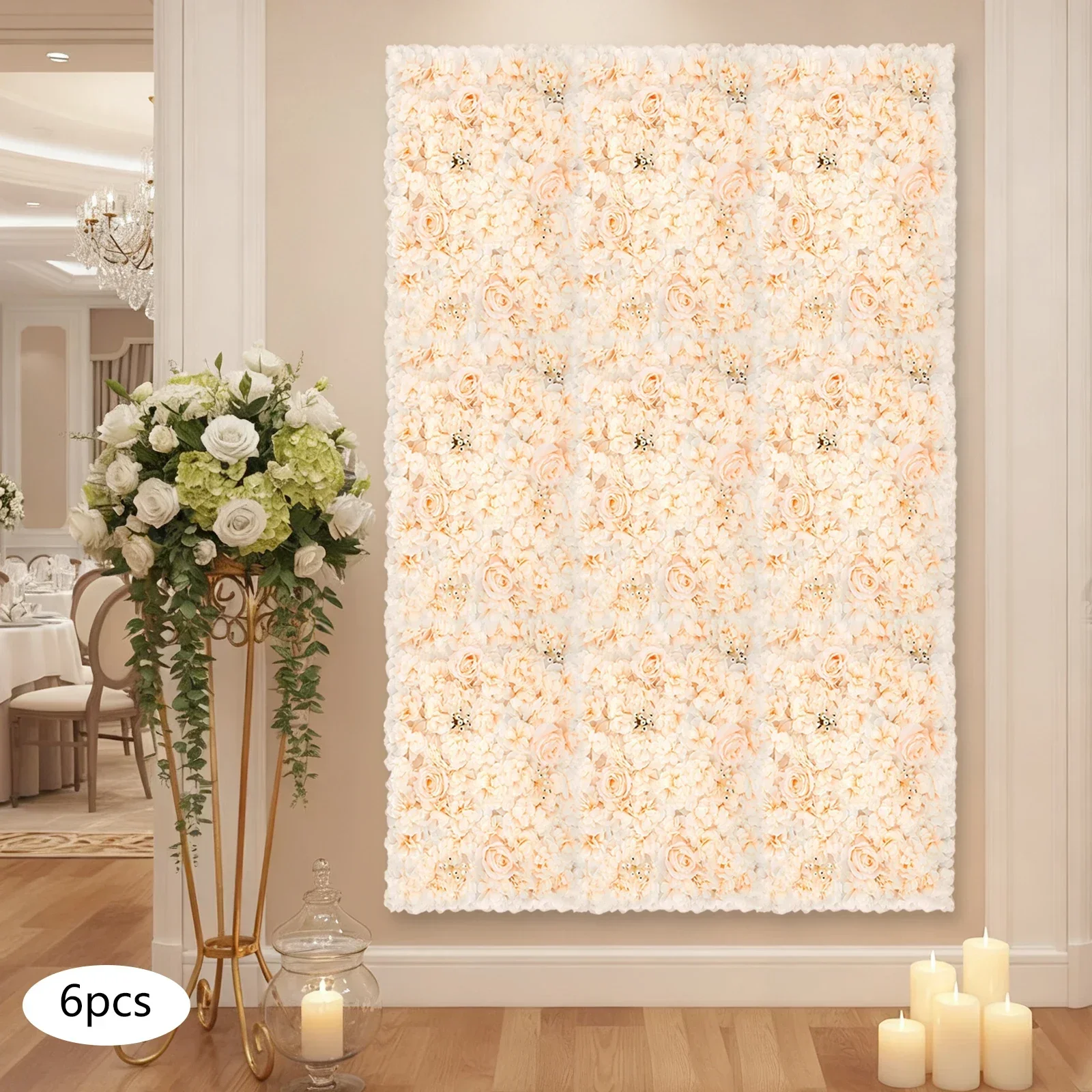 6 PCS 60*40cm Artificial Flowe - Flower Wall Panel 리뷰 및 가격