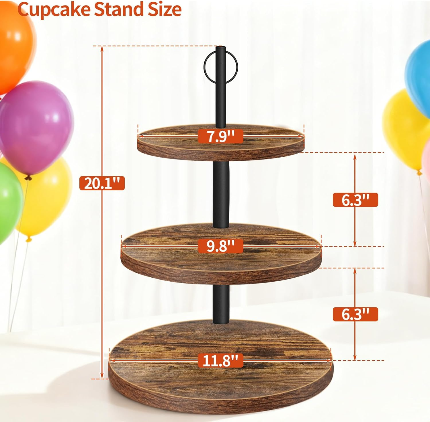 3-Tier Rustic Wood Cupcake Sta - Cupcake Stand Tier 리뷰 및 가격
