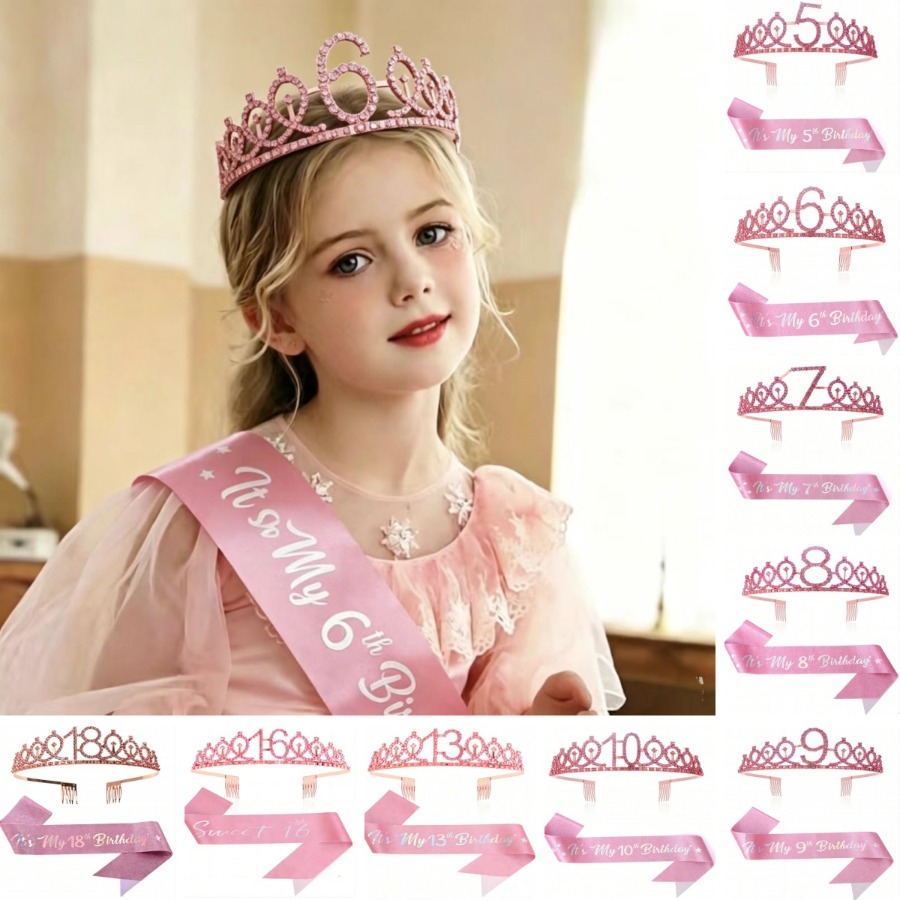 Glitter Birthday Crown Sash Wo - Birthday Sash Glitter 리뷰 및 가격