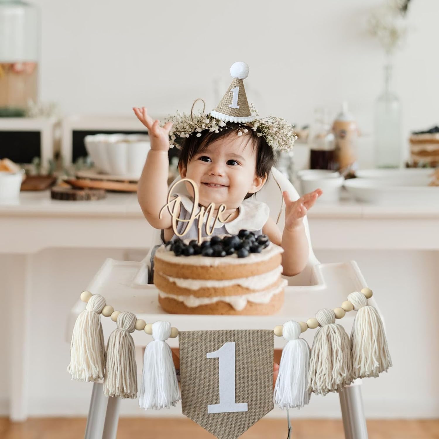 Birthday High Chair Banner Han - Party Hat Cone 리뷰 및 가격