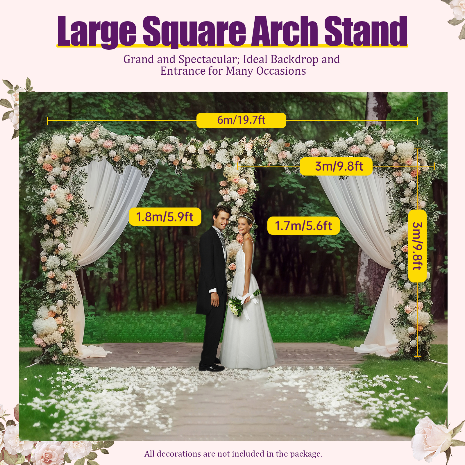 3x6m/10x20ft Metal Wedding Arc - Balloon Arch Kit 리뷰 및 가격