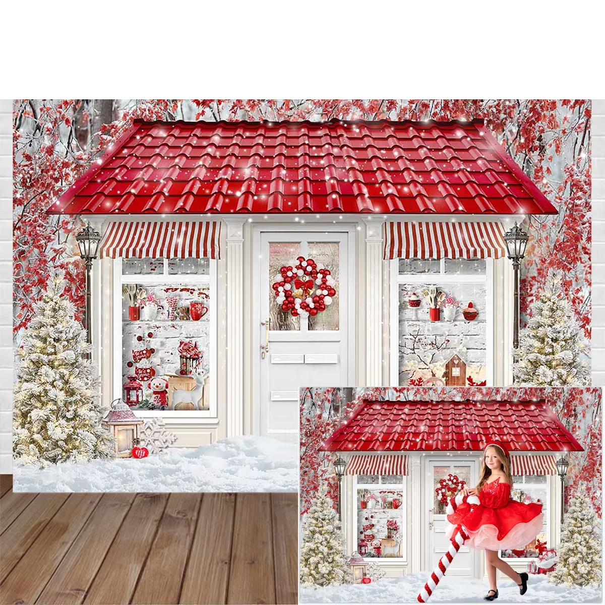 Winter Christmas Window Backgr - Party Event Supply Store 리뷰 및 가격