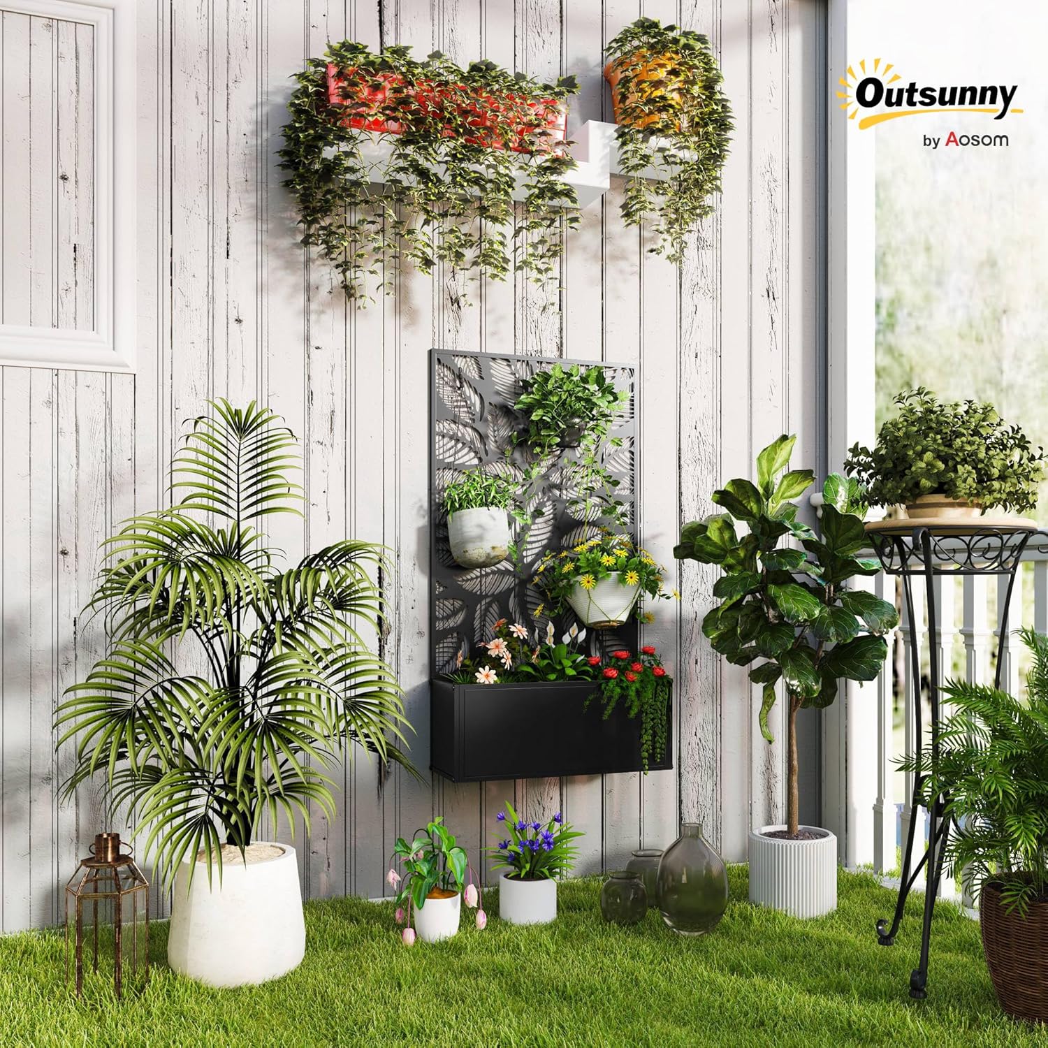 Metal Raised Garden Bed with T - Flower Wall Panel 리뷰 및 가격