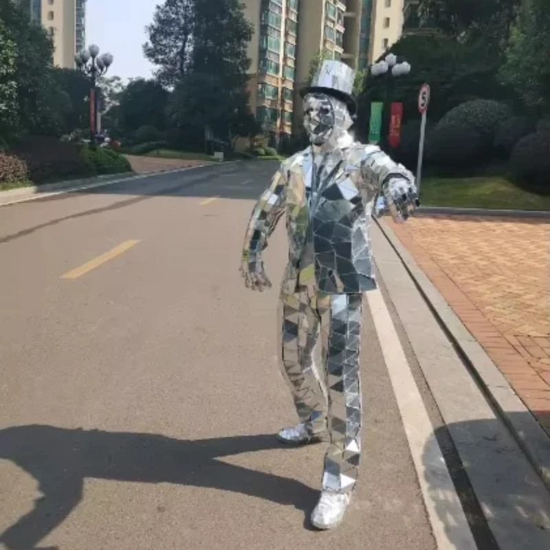 Mirror Man Costume Sliver glas - Event Party Dj 리뷰 및 가격
