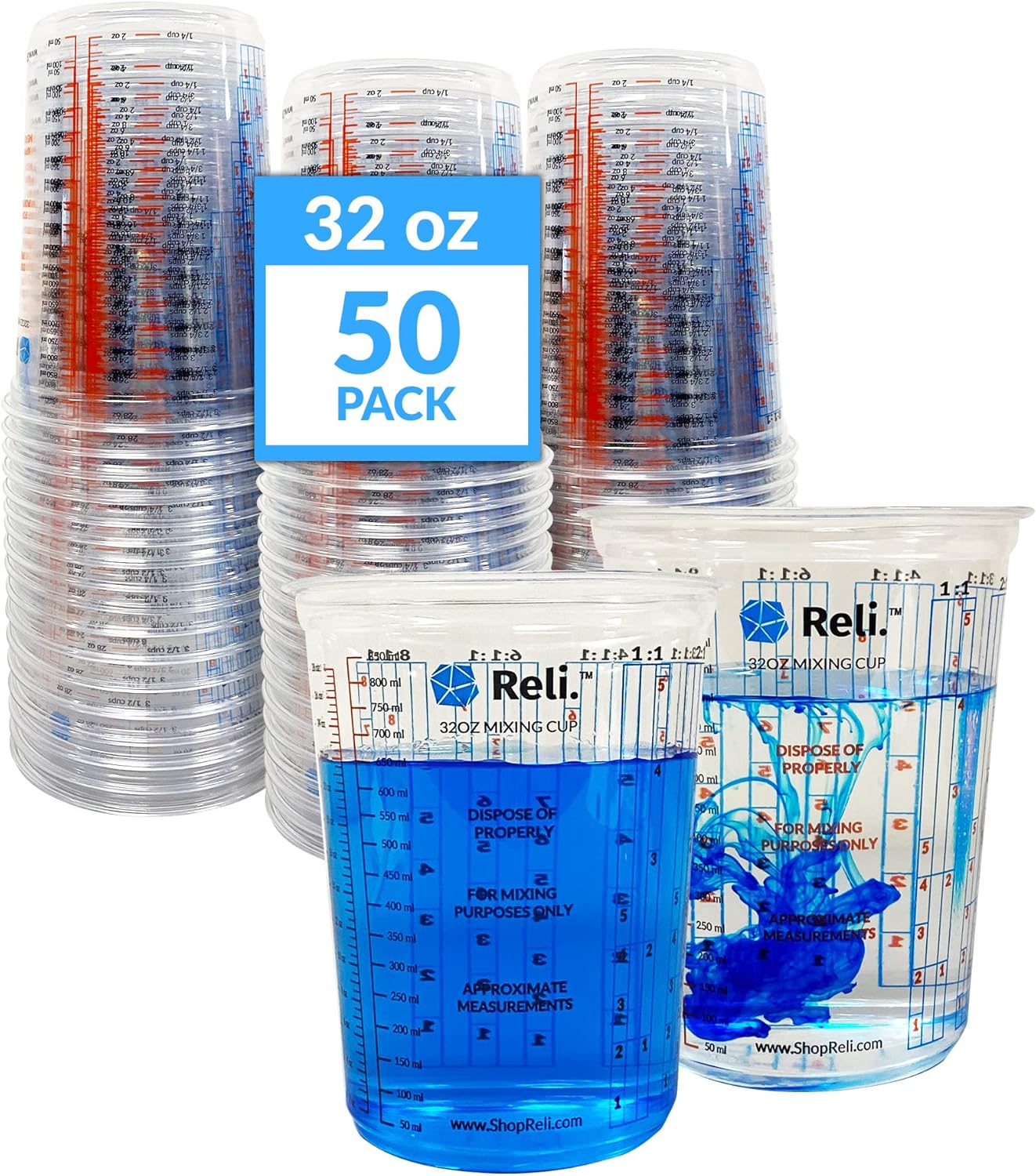 50 Pcs 32oz Disposable Paint M - Plastic Cup 50Pcs 리뷰 및 가격