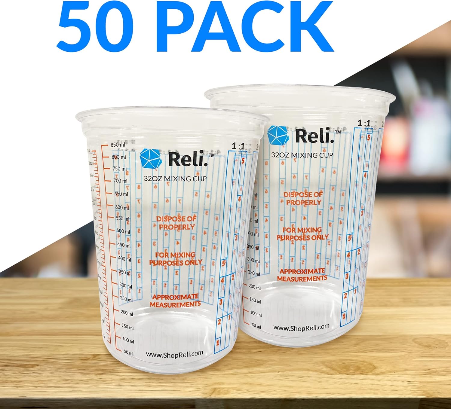 50 Pcs 32oz Disposable Paint M - Plastic Cup 50Pcs 리뷰 및 가격