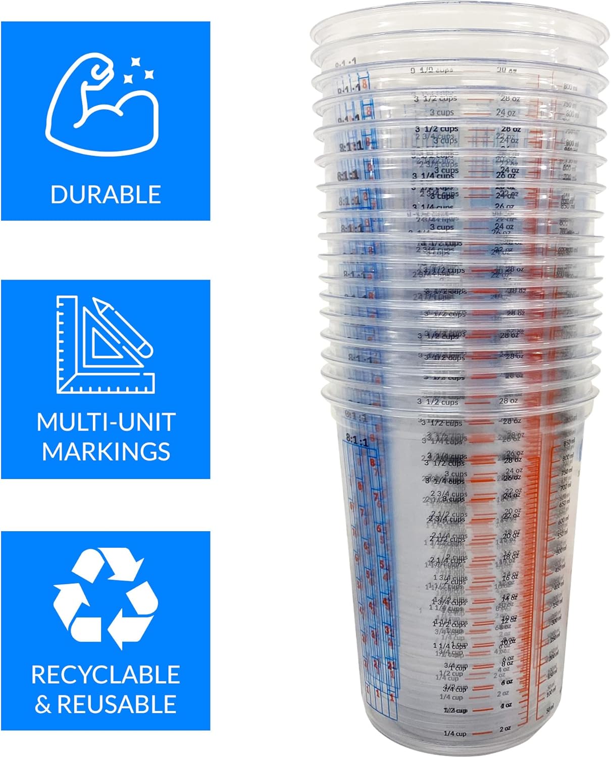 50 Pcs 32oz Disposable Paint M - Plastic Cup 50Pcs 리뷰 및 가격