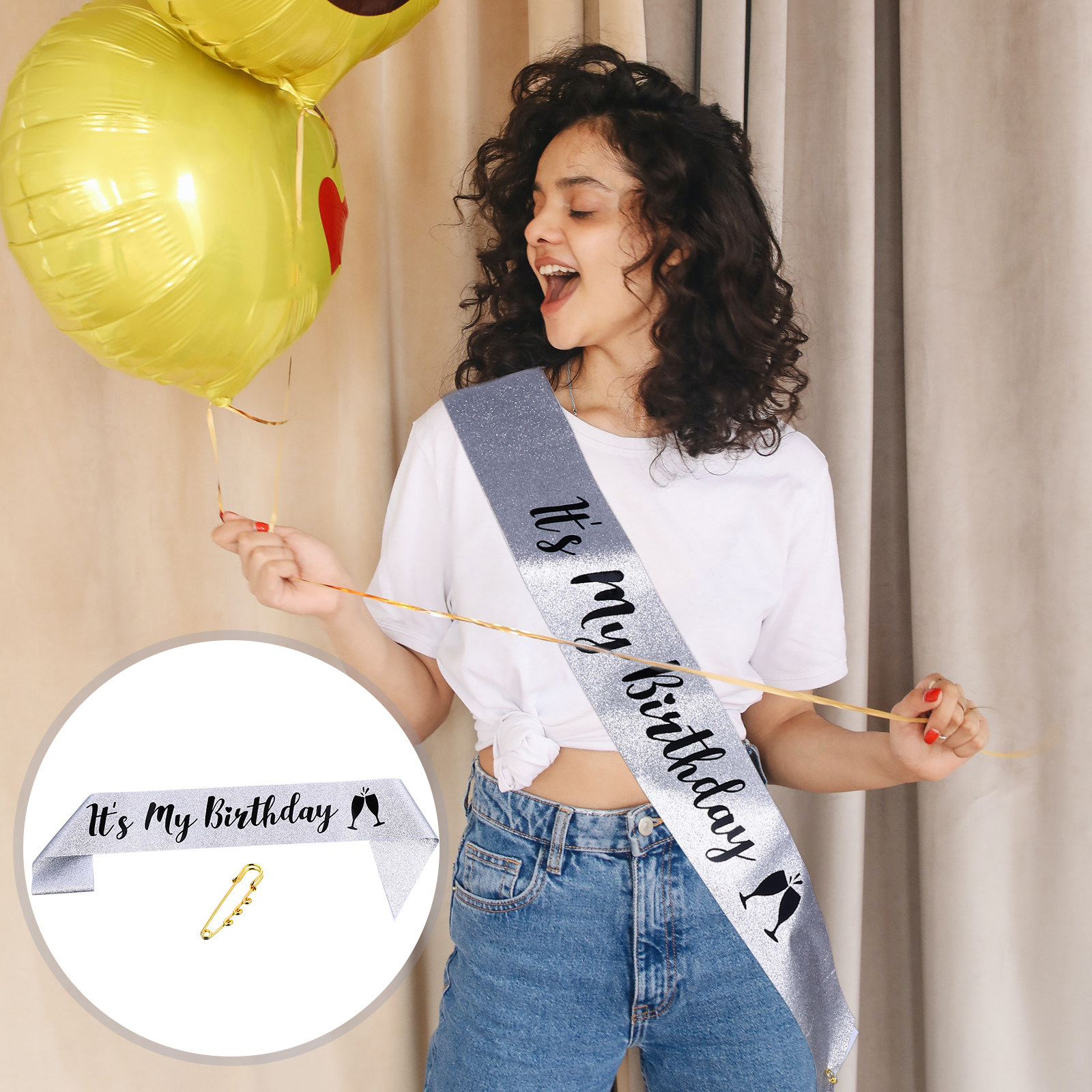 1Pcs Birthday Party Sash Glitt - Birthday Sash Glitter 리뷰 및 가격