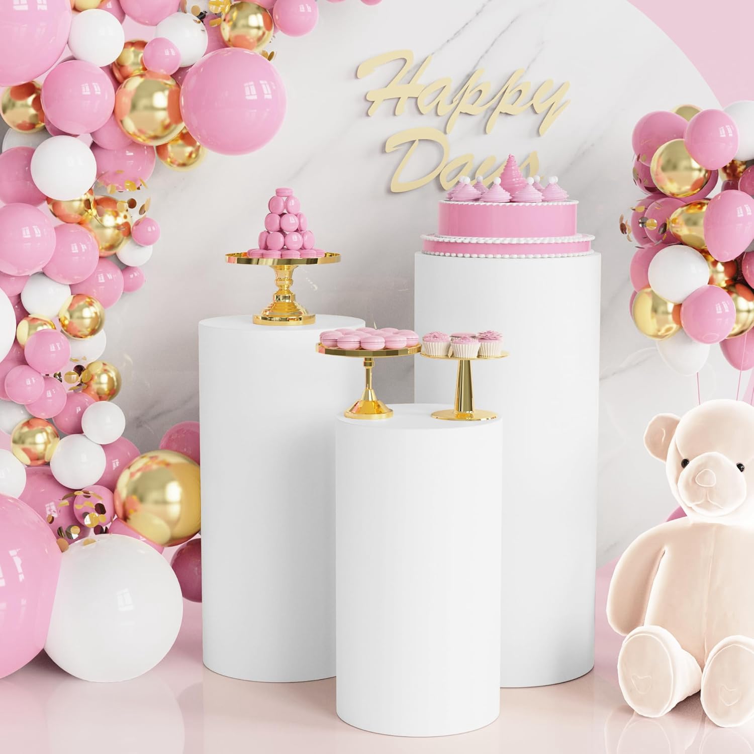 Yeele 1PCS/3PCS/5PCS White Cyl - Dessert Table Backdrop 리뷰 및 가격