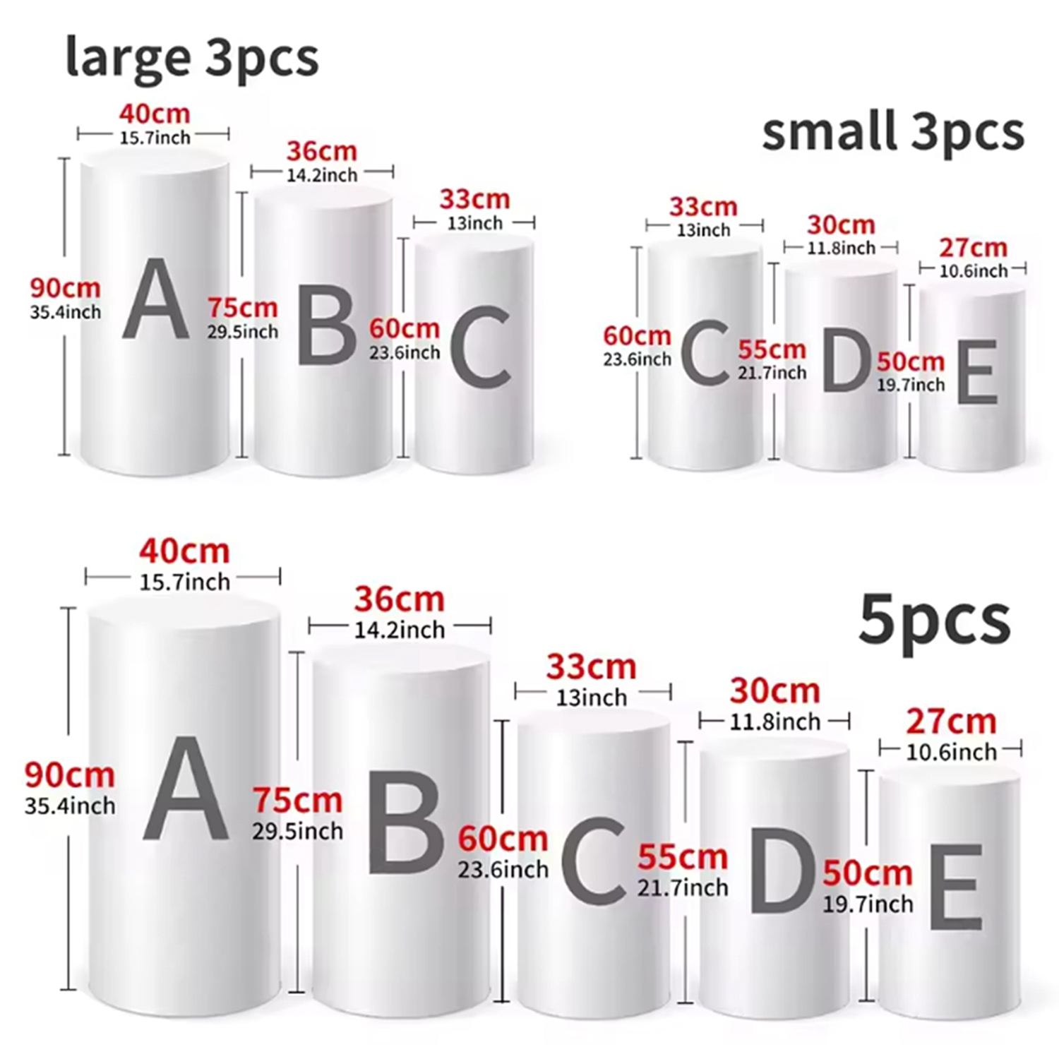 Yeele 1PCS/3PCS/5PCS White Cyl - Dessert Table Backdrop 리뷰 및 가격