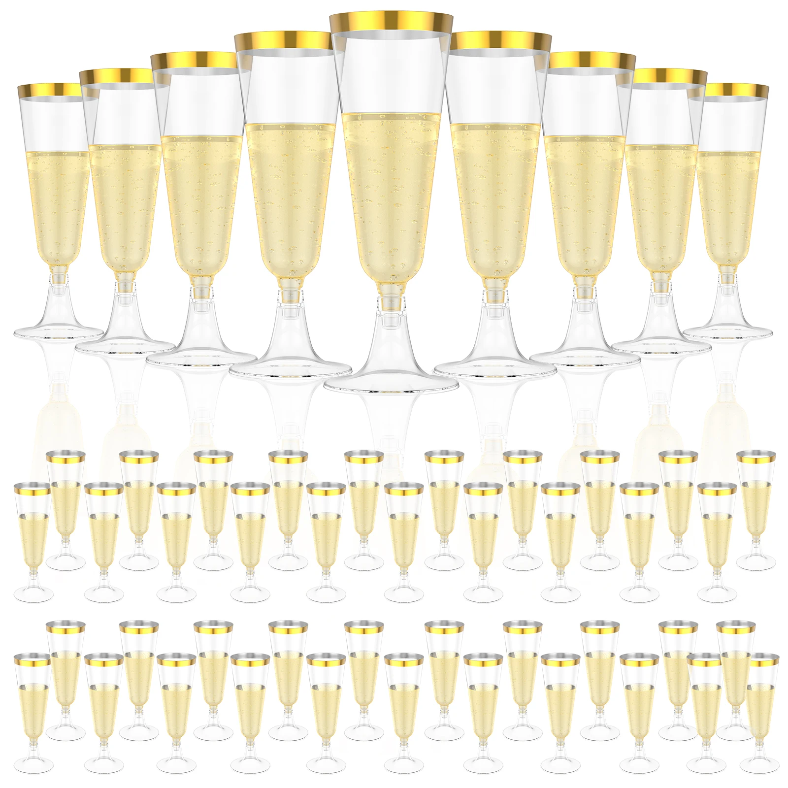 50Pcs Plastic Champagne Flutes - Plastic Cup 50Pcs 리뷰 및 가격