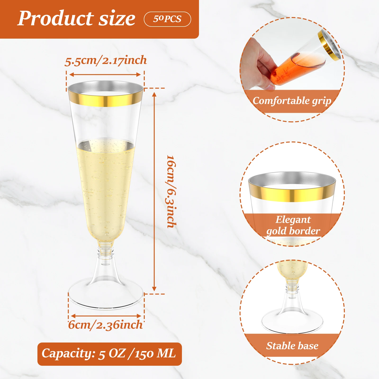 50Pcs Plastic Champagne Flutes - Plastic Cup 50Pcs 리뷰 및 가격