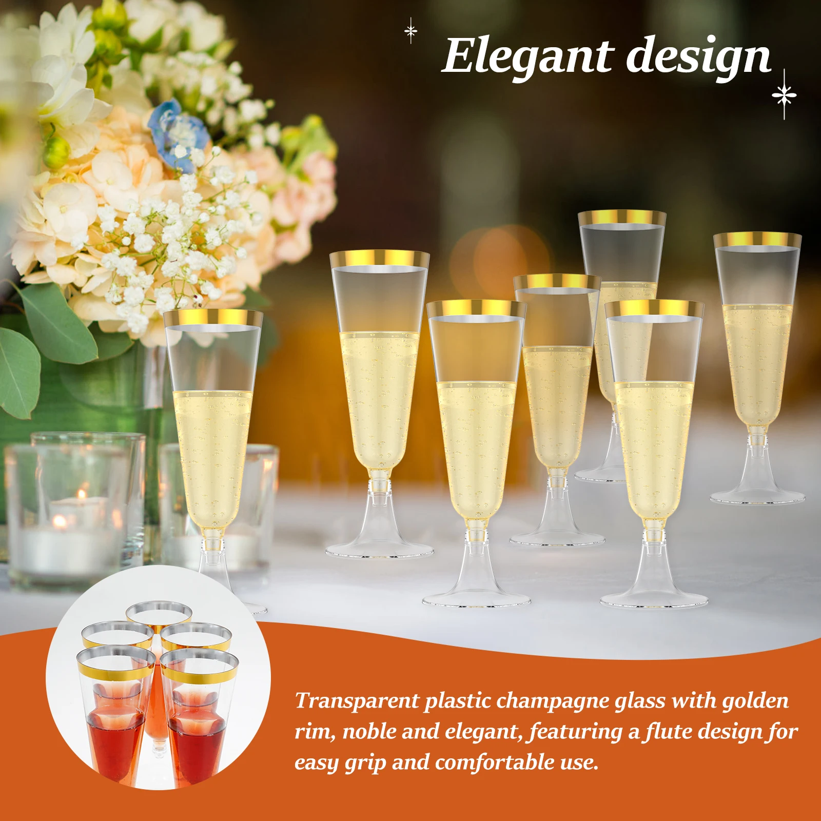50Pcs Plastic Champagne Flutes - Plastic Cup 50Pcs 리뷰 및 가격