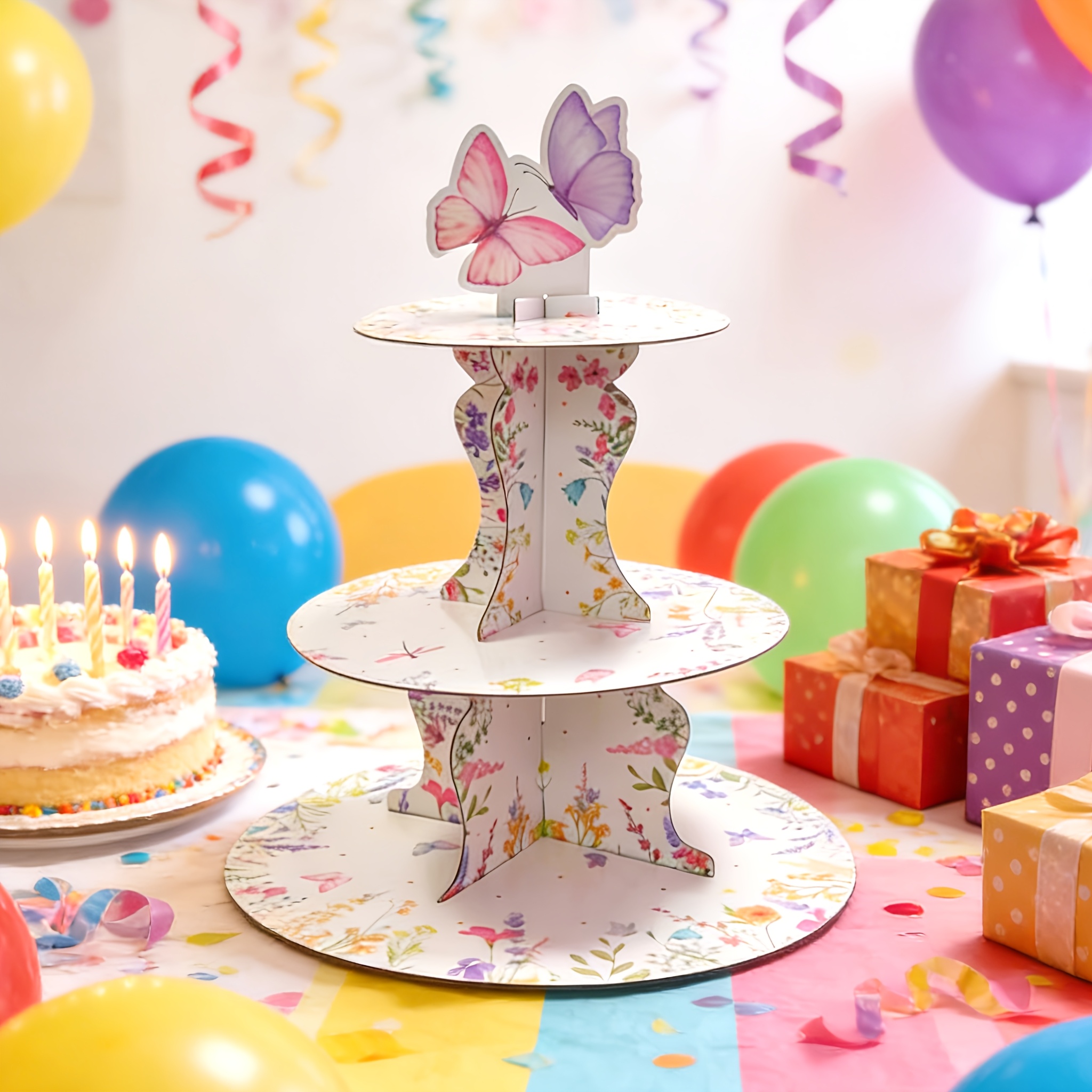 3-Tier Wildflower Butterfly Ca - Cupcake Stand Tier 리뷰 및 가격