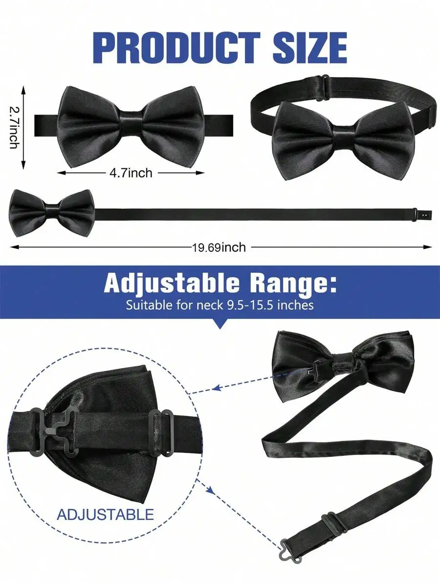 Mens Solid Color Satin Pre-Tie - Event & Party Supply 리뷰 및 가격