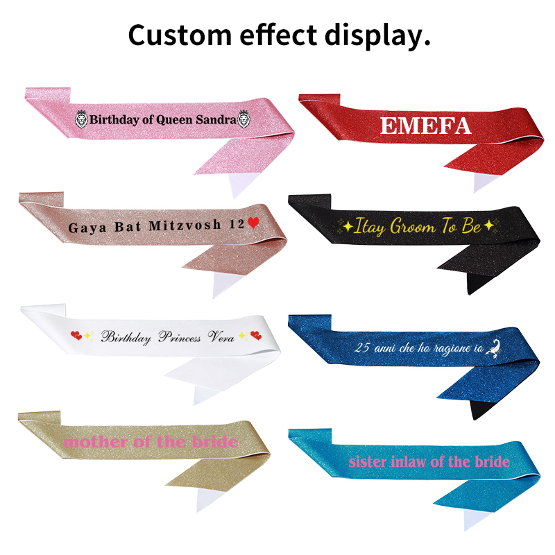 Diy Custom Glitter Satin Sash  - Birthday Sash Glitter 리뷰 및 가격