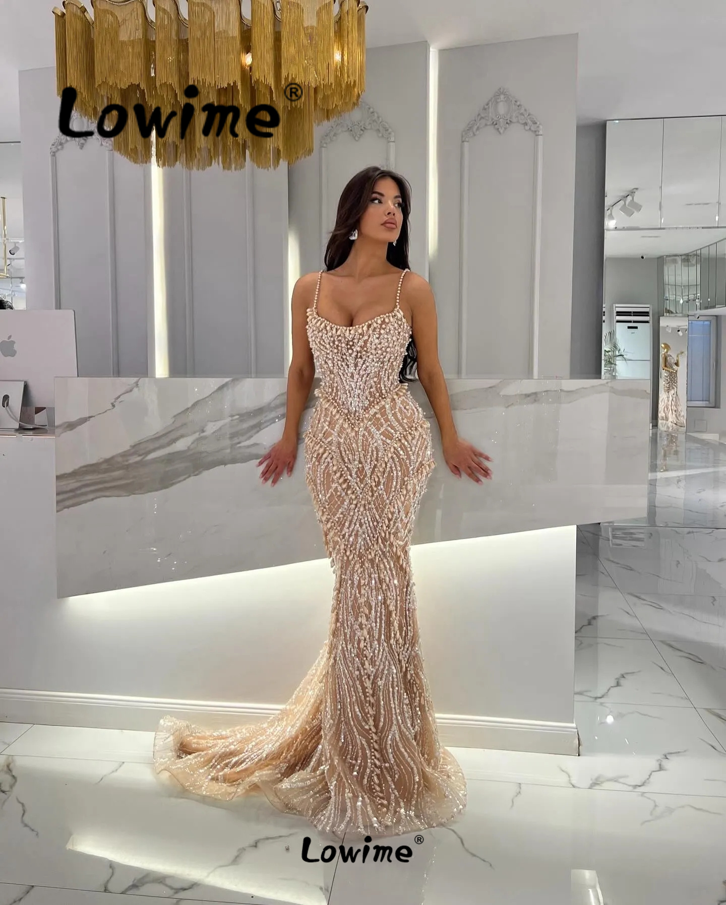 Champagne Pearl Prom Dress Mer - Glitter Tablecloth 리뷰 및 가격