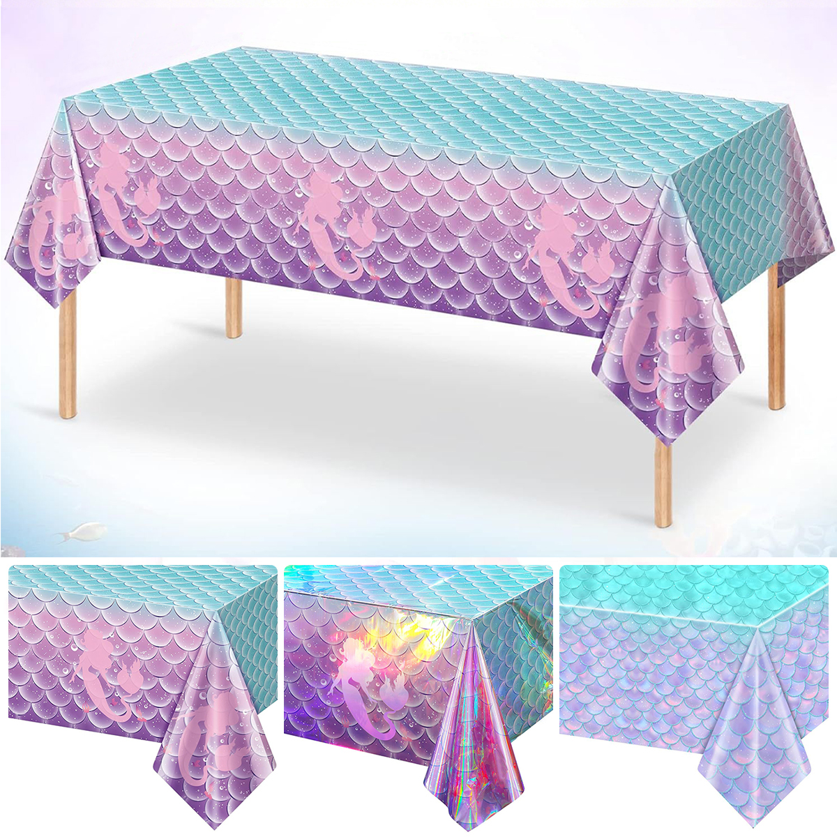 1/3Pcs Mermaid Disposable Tabl - Table Cloth Disposable 리뷰 및 가격