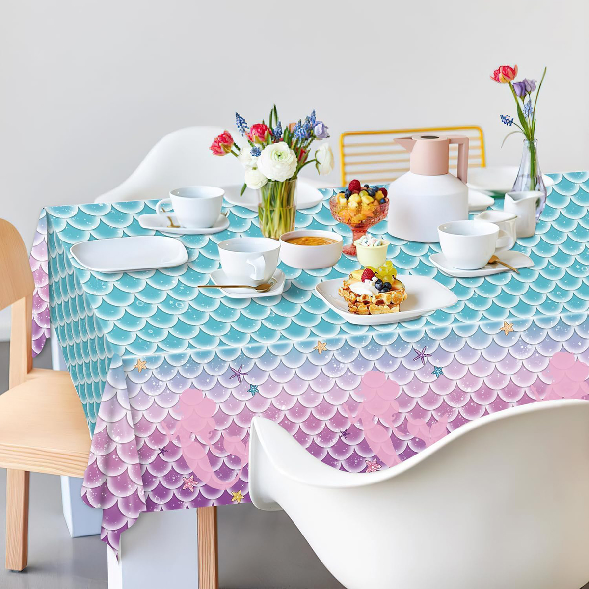 1/3Pcs Mermaid Disposable Tabl - Table Cloth Disposable 리뷰 및 가격