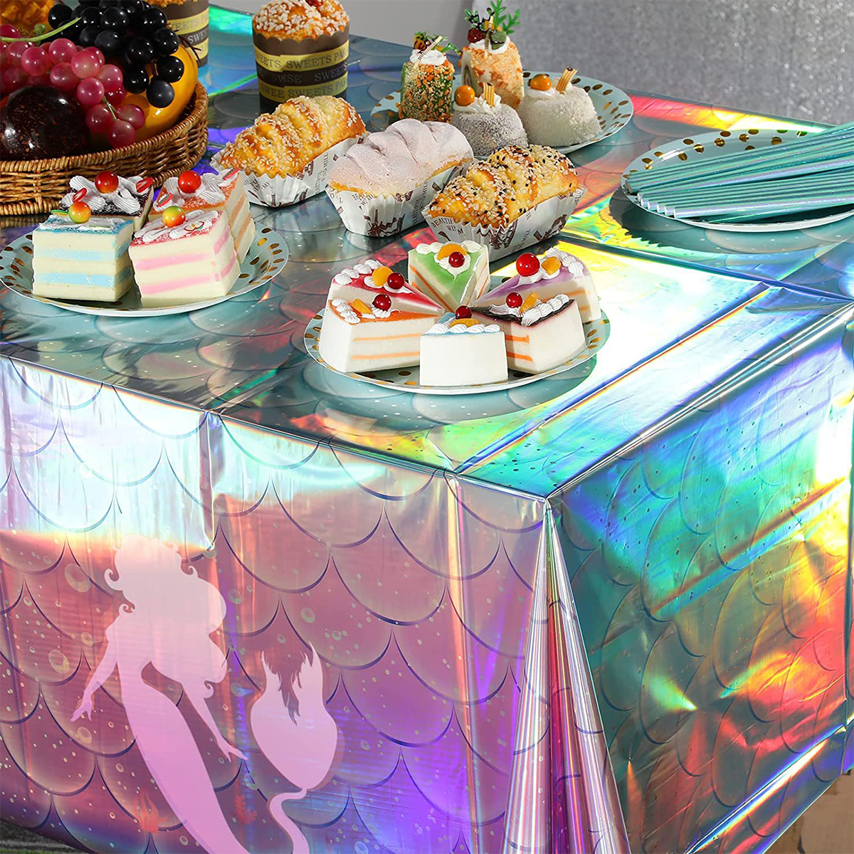 1/3Pcs Mermaid Disposable Tabl - Table Cloth Disposable 리뷰 및 가격