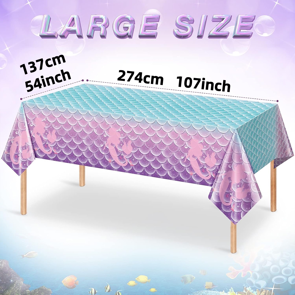 1/3Pcs Mermaid Disposable Tabl - Table Cloth Disposable 리뷰 및 가격