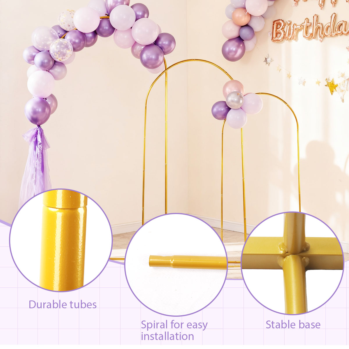 3Pack Golden Metal Arch Kits,  - Balloon Arch Kit 리뷰 및 가격