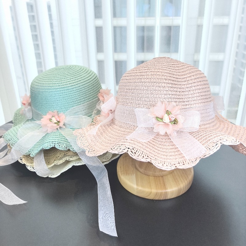 Girls 2pcs Straw Hat Solid Col - Paper Straw Color 리뷰 및 가격