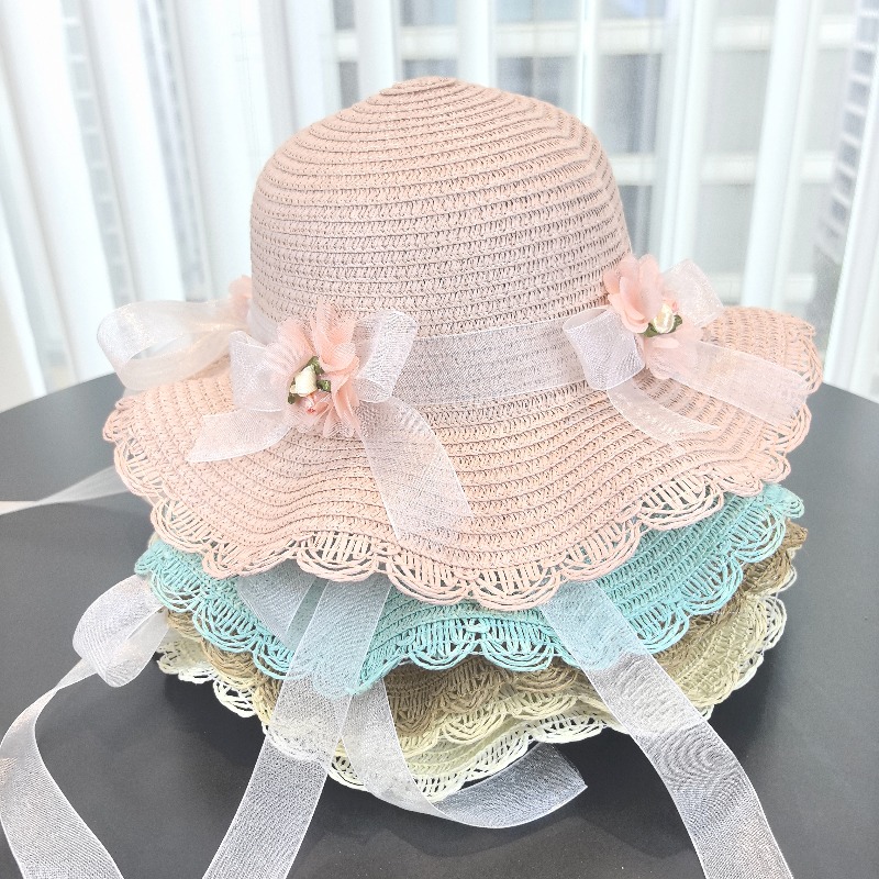 Girls 2pcs Straw Hat Solid Col - Paper Straw Color 리뷰 및 가격