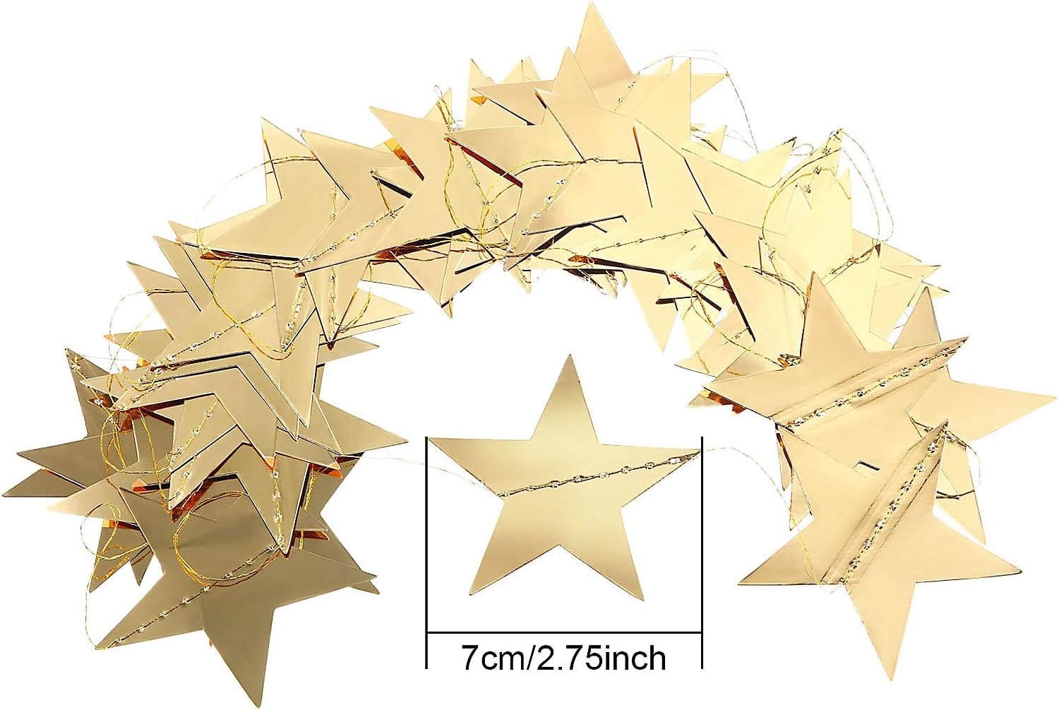 130ft Star Garland Banner for  - Party Banner Gold 리뷰 및 가격