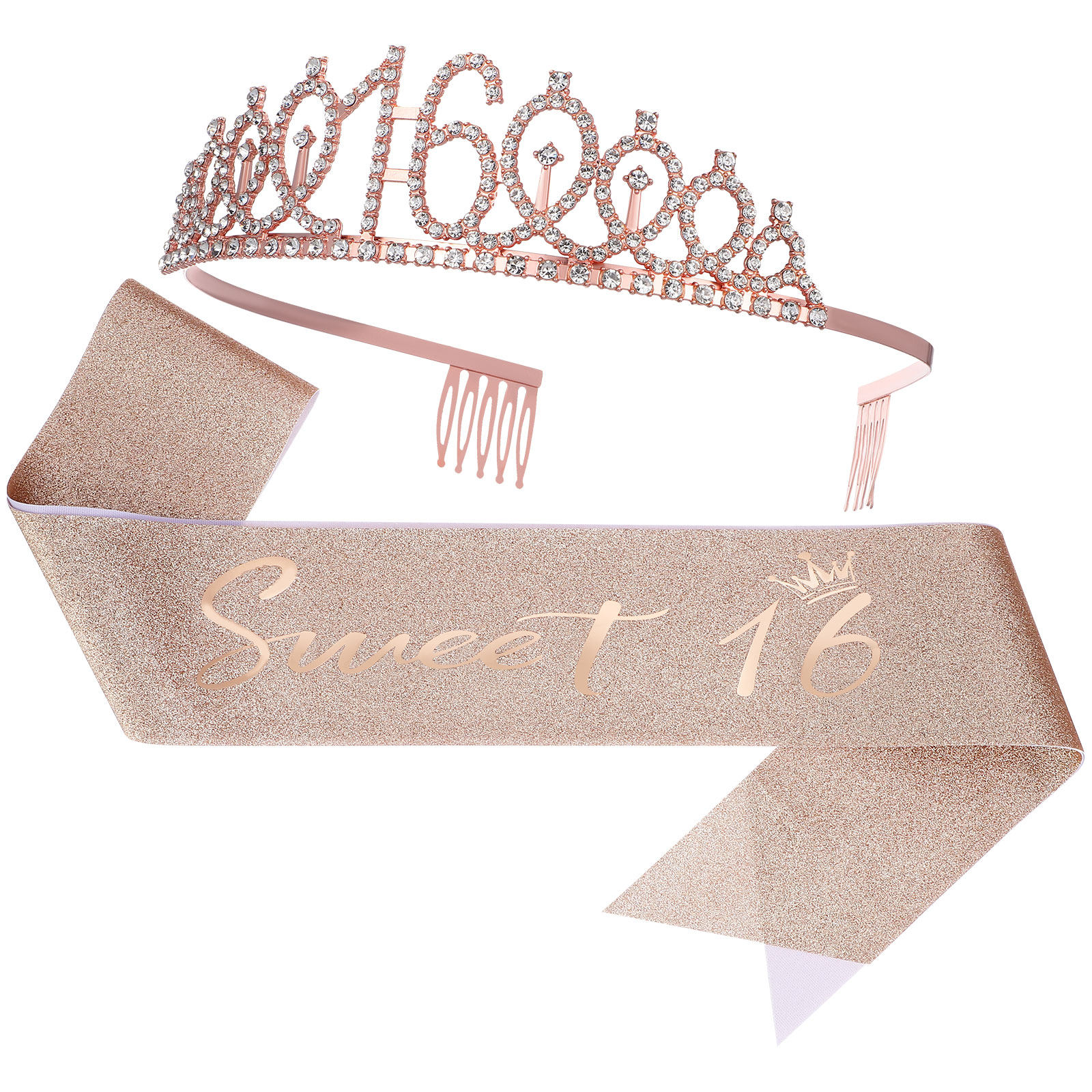 1Set Glittering Birthday Tiara - Birthday Sash Glitter 리뷰 및 가격