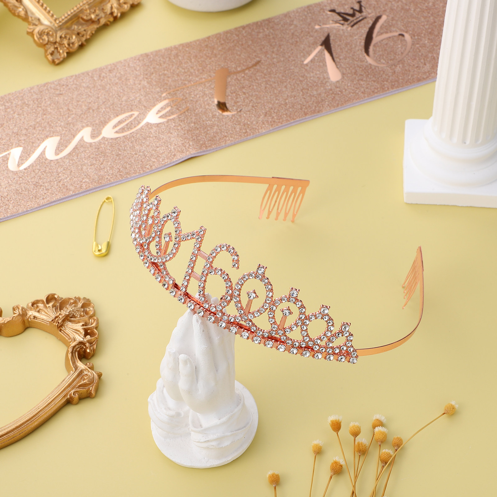 1Set Glittering Birthday Tiara - Birthday Sash Glitter 리뷰 및 가격
