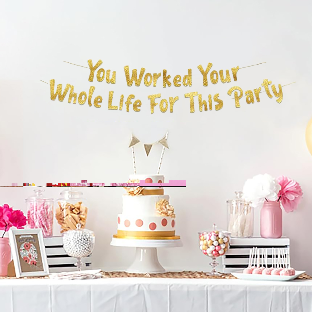 Retirement Party Decorations Y - Party Banner Gold 리뷰 및 가격
